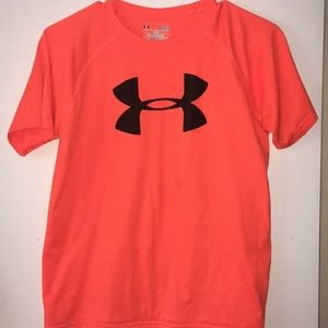 Neon orange under armour shirt